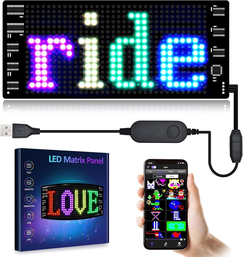 GOTUS LED Light Signs for Car,Programmable Flexible LED Sign,Bluetooth APP Control,Custom Text, Patterns, Animations - Image 1